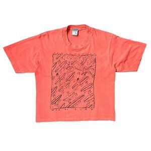 90s Vintage Ocean Pacific T-shirt Out to Surf Cartoon Single Stitch OP Crop Top.